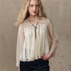 THE GREAT. The keepsake lace collared top